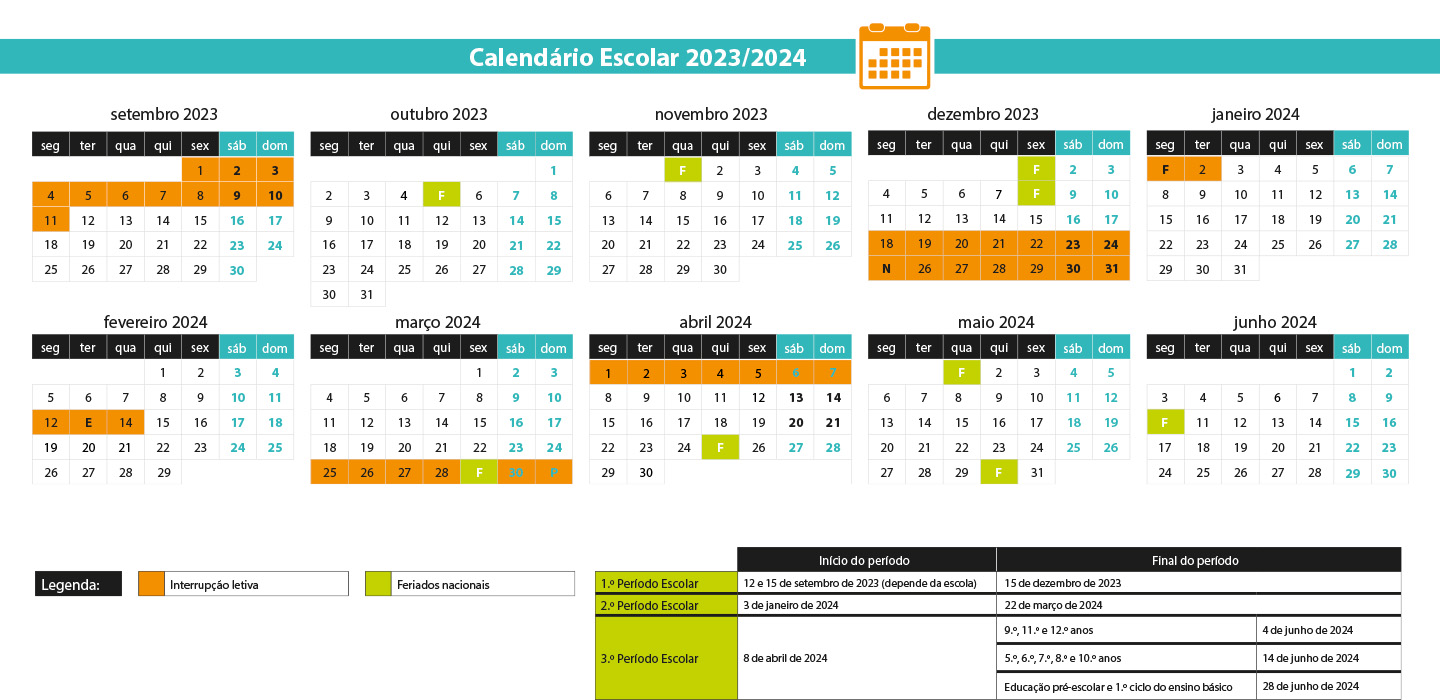 Calendário Escolar 2023/2024 0